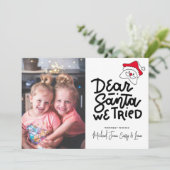 VOEG UW FOTO TOE | Beste kerstman, we hebben gepro Kaart (Staand voorkant)