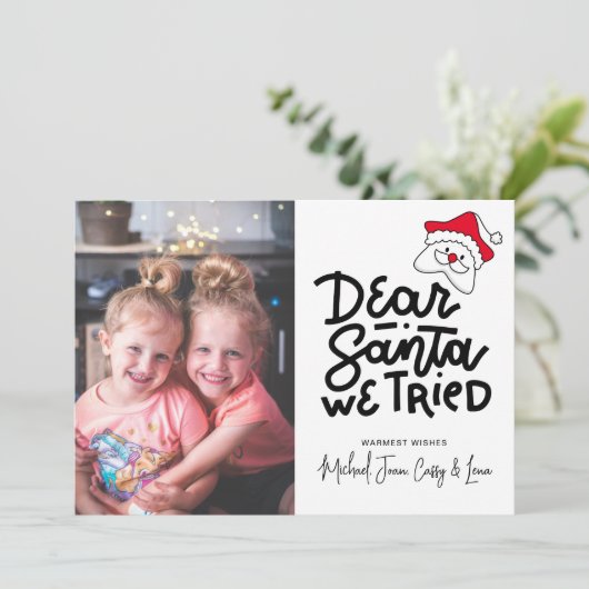 VOEG UW FOTO TOE | Beste kerstman, we hebben gepro Kaart (Staand voorkant)