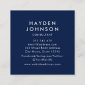 Voeg uw foto toe Eenvoudige minimalistische bewerk Vierkante Visitekaartje (Achterkant)