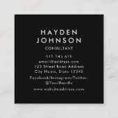 Voeg uw foto toe Eenvoudige minimalistische bewerk Vierkante Visitekaartje (Achterkant)