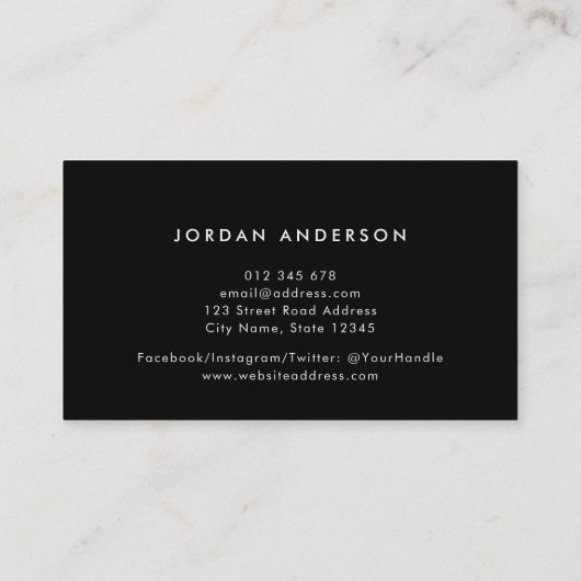 Voeg uw foto toe Eenvoudige minimalistische bewerk Visitekaartje (Achterkant)