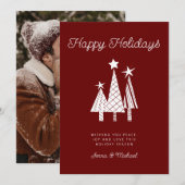 VOEG UW FOTO TOE | Feestdagen Moderne kerstboom Kaart (Voorkant / Achterkant)