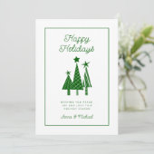 VOEG UW FOTO TOE | Feestdagen Moderne kerstboom Kaart (Staand voorkant)