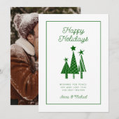 VOEG UW FOTO TOE | Feestdagen Moderne kerstboom Kaart (Voorkant / Achterkant)