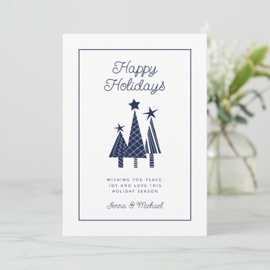 VOEG UW FOTO TOE | Feestdagen Moderne kerstboom Kaart (Staand voorkant)