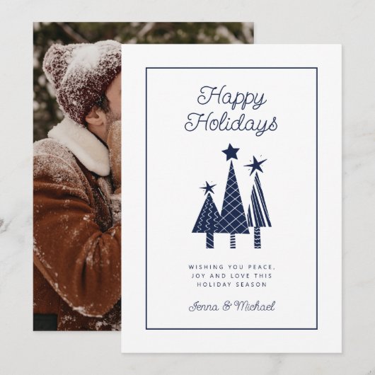 VOEG UW FOTO TOE | Feestdagen Moderne kerstboom Kaart (Voorkant / Achterkant)