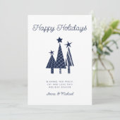 VOEG UW FOTO TOE | Feestdagen Moderne kerstboom Kaart (Staand voorkant)