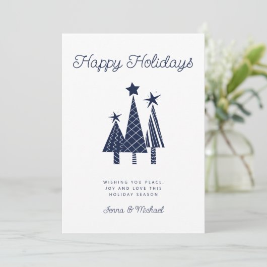 VOEG UW FOTO TOE | Feestdagen Moderne kerstboom Kaart (Staand voorkant)