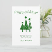 VOEG UW FOTO TOE | Feestdagen Moderne kerstboom Kaart (Staand voorkant)