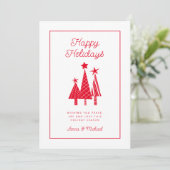 VOEG UW FOTO TOE | Feestdagen Moderne kerstboom Kaart (Staand voorkant)