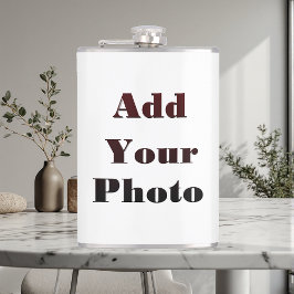 Voeg uw foto toe Gepersonaliseerde Moderne Elegant Heupfles