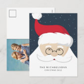VOEG UW FOTO TOE | Ho Ho Ho Santa Claus Feestdagenkaart (Voorkant / Achterkant)