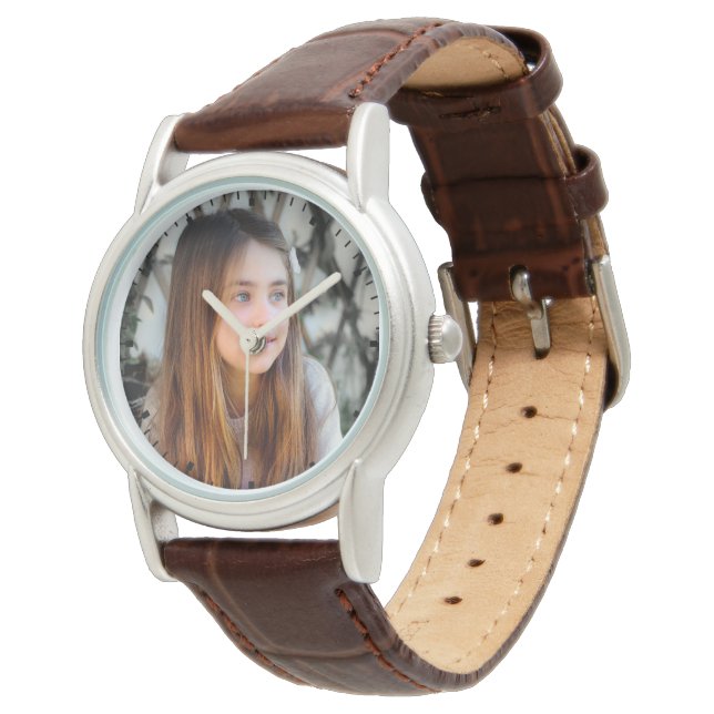 Voeg Uw Foto Toe Horloge (Gekanteld)