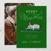 VOEG UW FOTO TOE | Kerst-kerstwinter met roosterko Kaart (Voorkant / Achterkant)