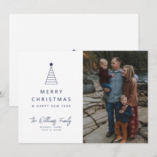VOEG UW FOTO TOE | Kerstageboom Kaart (Voorkant / Achterkant)