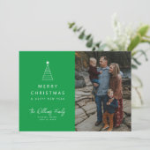VOEG UW FOTO TOE | Kerstageboom Kaart (Staand voorkant)