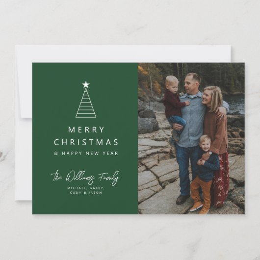 VOEG UW FOTO TOE | Kerstageboom Kaart (Voorkant)