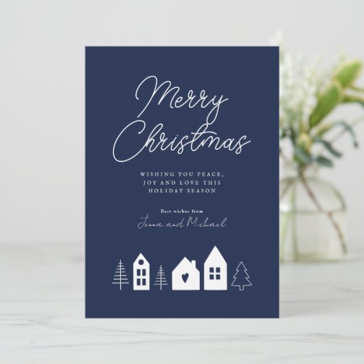 VOEG UW FOTO TOE | Kerstastad Merry Kaart (Staand voorkant)