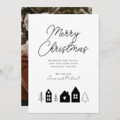 VOEG UW FOTO TOE | Kerstastad Merry Kaart (Voorkant / Achterkant)