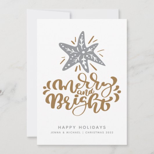 VOEG UW FOTO TOE | Merry en Bright Kaart (Voorkant)