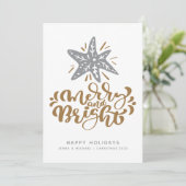 VOEG UW FOTO TOE | Merry en Bright Kaart (Staand voorkant)