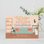 VOEG UW FOTO TOE | Moderne Kerstmis halverwege de  (Staand voorkant)