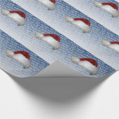 Voeg uw foto toe onder het Pet Santa Claus Cadeaupapier (Hoek)