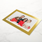 VOEG UW FOTO TOE | Prettig Kerstfeest & Gelukkig N Folie Feestdagenkaart (Gedraaid)