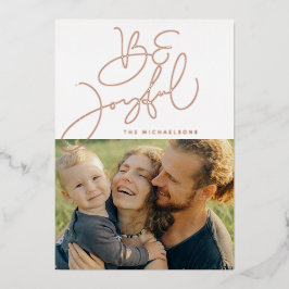 VOEG UW FOTO TOE | Prettig Kerstfeest wees blij Folie Feestdagenkaart