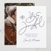 VOEG UW FOTO TOE | Prettig Kerstfeest wees vrolijk Kaart (Voorkant / Achterkant)