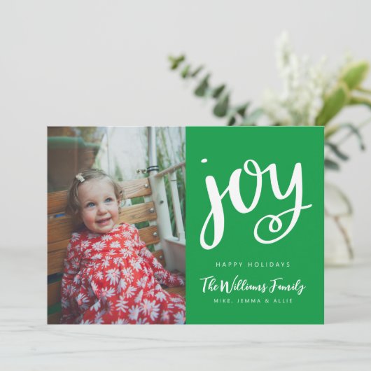 VOEG UW FOTO TOE | PRETTIGE FEESTDAGEN JOY KAART (Staand voorkant)