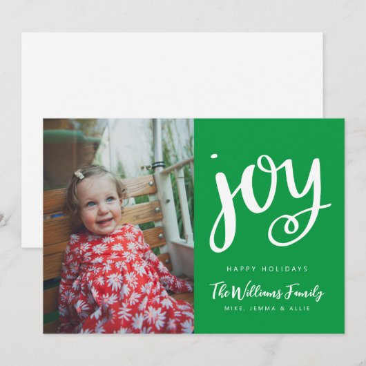 VOEG UW FOTO TOE | PRETTIGE FEESTDAGEN JOY KAART (Voorkant / Achterkant)