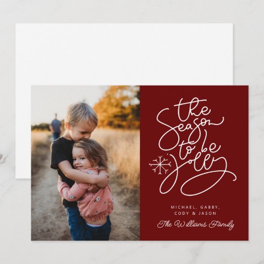 VOEG UW FOTO TOE | Seizoen om te springen Kaart (Voorkant / Achterkant)