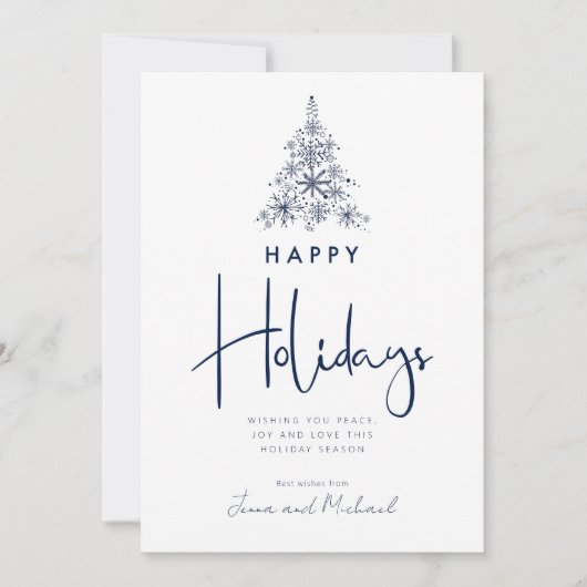 VOEG UW FOTO TOE | Snowflake-boom Kaart (Voorkant)