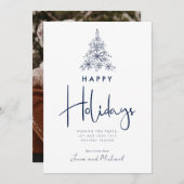 VOEG UW FOTO TOE | Snowflake-boom Kaart (Voorkant / Achterkant)