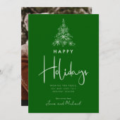 VOEG UW FOTO TOE | Snowflake-boom Kaart (Voorkant / Achterkant)