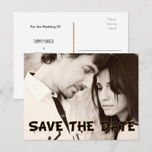 Voeg Uw Foto toe sparen de Datum Briefkaart (Voorkant / Achterkant)