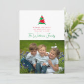 VOEG UW FOTO TOE | Vroege kerstvakantieboom Kaart (Staand voorkant)