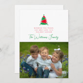VOEG UW FOTO TOE | Vroege kerstvakantieboom Kaart (Voorkant / Achterkant)
