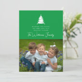 VOEG UW FOTO TOE | Vroege kerstvakantieboom Kaart (Staand voorkant)