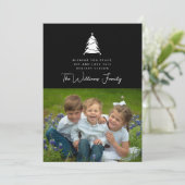 VOEG UW FOTO TOE | Vroege kerstvakantieboom Kaart (Staand voorkant)