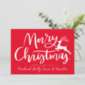 VOEG UW FOTO TOE | Vroegere kerstrendierster Kaart (Staand voorkant)