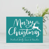 VOEG UW FOTO TOE | Vroegere kerstrendierster Kaart (Staand voorkant)