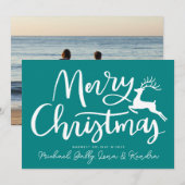 VOEG UW FOTO TOE | Vroegere kerstrendierster Kaart (Voorkant / Achterkant)