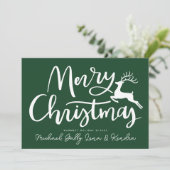 VOEG UW FOTO TOE | Vroegere kerstrendierster Kaart (Staand voorkant)