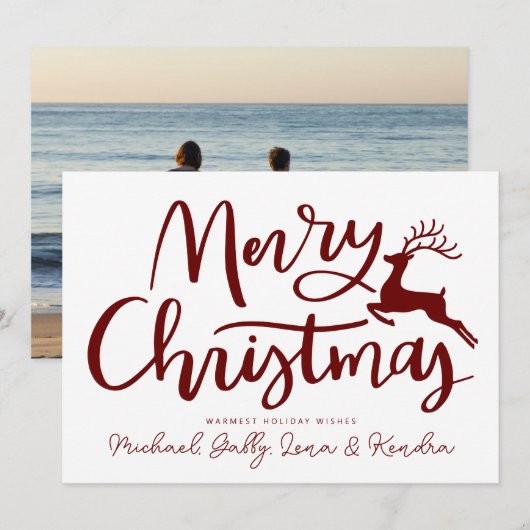 VOEG UW FOTO TOE | Vroegere kerstrendierster Kaart (Voorkant / Achterkant)