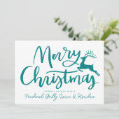 VOEG UW FOTO TOE | Vroegere kerstrendierster Kaart (Staand voorkant)