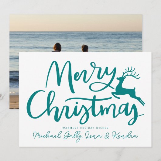 VOEG UW FOTO TOE | Vroegere kerstrendierster Kaart (Voorkant / Achterkant)