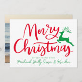 VOEG UW FOTO TOE | Vroegere kerstrendierster Kaart (Voorkant / Achterkant)