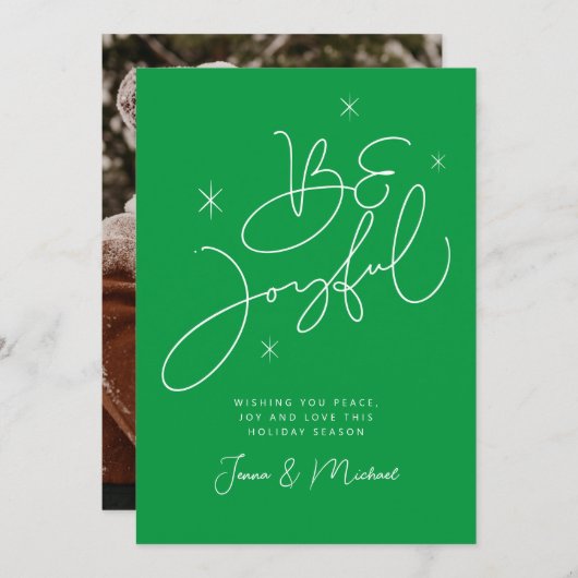 VOEG UW FOTO TOE | Vrolijk kerstfeest is vrolijk Kaart (Voorkant / Achterkant)